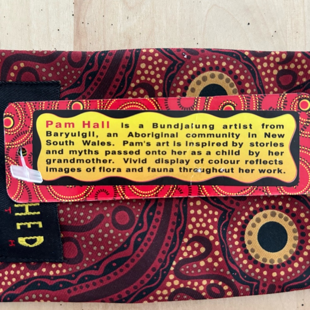 Scorched Earth Australian Designed Necktie.  Unique/Original By Artist Pam Hall - Picture 5 of 8